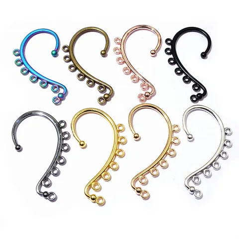 Zinc Alloy Earring Hooks Ear Cuff Findings For DIY Jewelry Making With Hanging Loops Elegant Curved Design For Earring Crafting