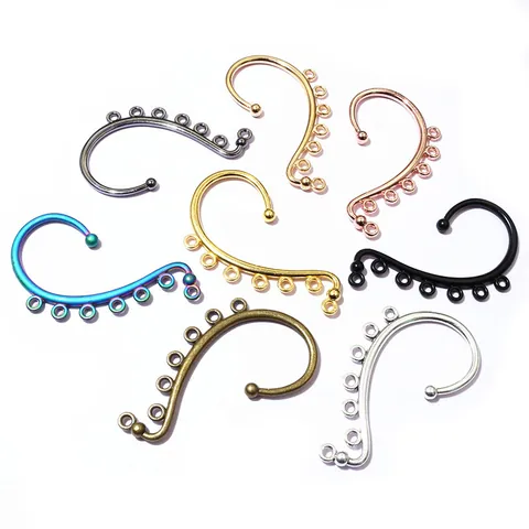 Zinc Alloy Earring Hooks Ear Cuff Findings For DIY Jewelry Making With Hanging Loops Elegant Curved Design For Earring Crafting