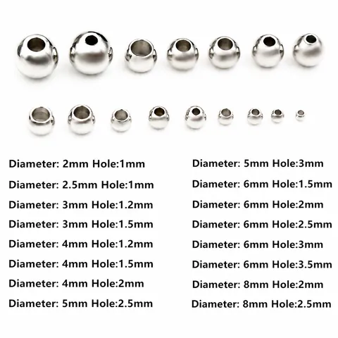 Stainless Steel Round Loose Spacer Beads Gold Silver Plated Polished Positioning Beads For DIY Jewelry Making Findings