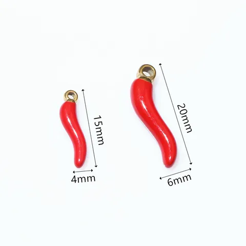 Edelstahl Vergoldet Emaille Chili Anhänger Italienisches Horn Cornicello Charms Für DIY Schmuckherstellung Zubehör