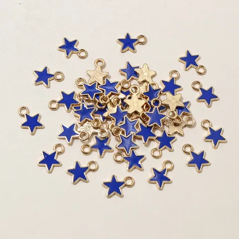 Mini Star Enamel Charms Zinc Alloy Gold Plated Drip Oil Star Pendants For DIY Jewelry Making Bracelet Necklace Earrings Craft Accessories