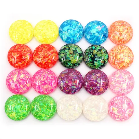 Cabochon Rotondi in Resina Glitter Retro Piatto a Cupola Scintillante Stile Druzy Toppe per Gioielli DIY Artigianato Decor