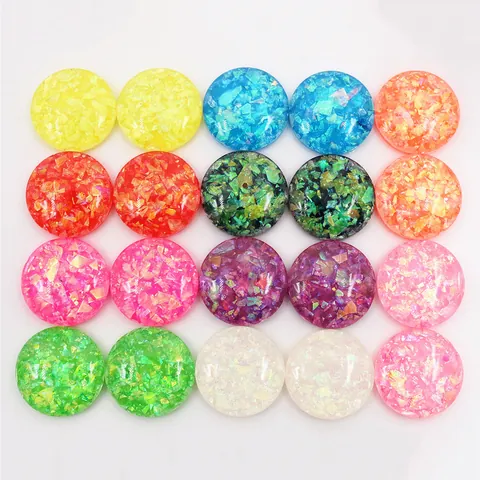 Cabochon Rotondi in Resina Glitter Retro Piatto a Cupola Scintillante Stile Druzy Toppe per Gioielli DIY Artigianato Decor
