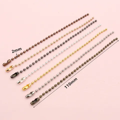 Iron Ball Chain Connectors Metal Bead Chains For Keychain Tag Hanging DIY Jewelry Making Findings Multiple Colors Accessories