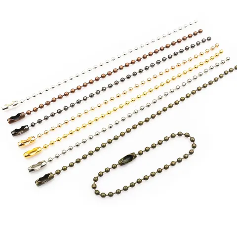 Iron Ball Chain Connectors Metal Bead Chains For Keychain Tag Hanging DIY Jewelry Making Findings Multiple Colors Accessories