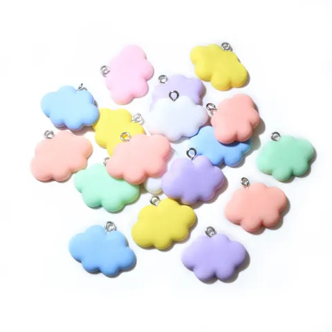 Resin Cloud Pendants DIY Jewelry Making Accessories For Keychain Necklace Decoration Macaron Matte Cloud Charms Pack