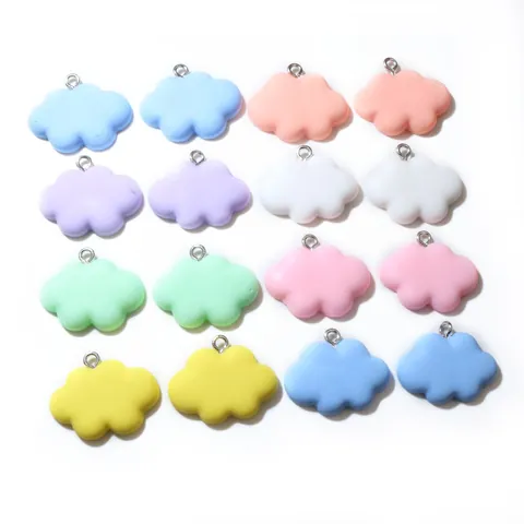 Resin Cloud Pendants DIY Jewelry Making Accessories For Keychain Necklace Decoration Macaron Matte Cloud Charms Pack
