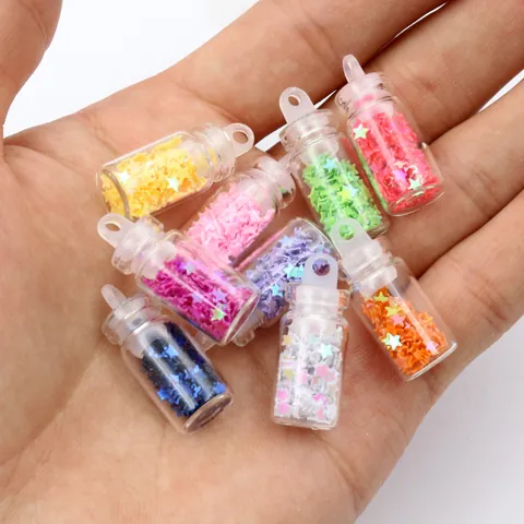 Mini Pendentifs Bouteille de Bubble Tea pour Porte-Clés DIY Fabrication de Bijoux Accessoires Maison de Poupée Miniature Bouteille en Résine
