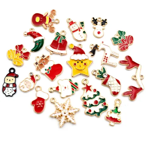 Kerst Legering Emaille Bedeltjes Voor Sieraden Maken Kerstman Rendier Sneeuwvlok Kerstboom DIY Ketting Armband Sieraden Benodigdheden