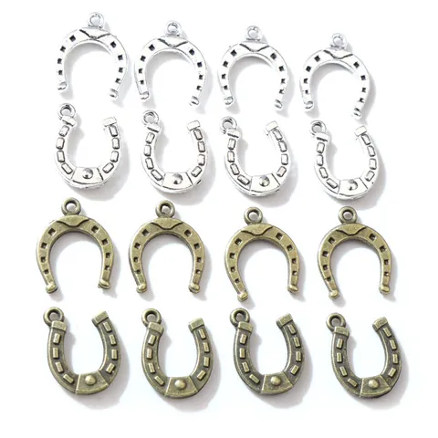 Lucky Horseshoe Alloy Charms DIY Jewelry Making Accessories Antique Zinc Alloy Vintage Pendants For Necklace Bracelet Handicraft