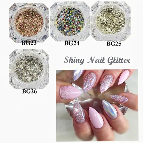 Polvo de Purpurina Holográfica para Uñas Copos de Platino Lentejuelas Mixtas para Decoración de Arte de Uñas DIY Accesorio de Manicura Mujer