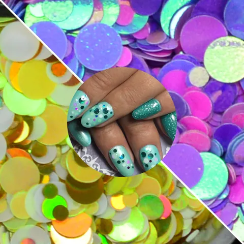 12 Griglie Paillettes Rotonde per Unghie Colorate Olografiche Glitter Sottili Scaglie per Decorazione Unghie Fai da Te Donna