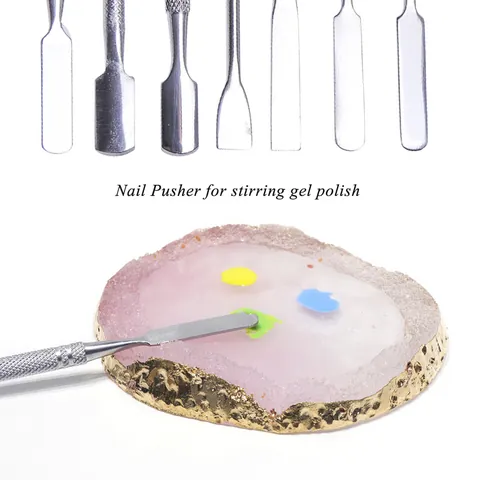 Ανοξείδωτο Εργαλείο Μανικιούρ Nail Pusher για Ανάμειξη Βερνικιού Gel Αφαίρεση Νεκρού Δέρματος Επαγγελματική Σπάτουλα Ανάμειξης Μακιγιάζ