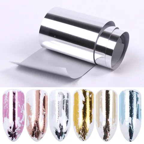 Ensemble de Feuilles de Transfert pour Ongles Brillantes Métalliques pour Décoration Nail Art DIY Effet Miroir Autocollants Ciel Étoilé Emballage en Bouteille