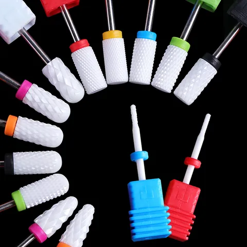 Professionele Keramische Nagelfrees Bits Voor Elektrische Manicure Machine Meerdere Vormen Gel Nagellak Verwijderen Polijsten Nagelkunst Gereedschap