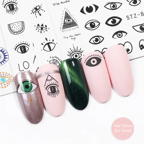 Böhmische Evil Eye Nagelkunst Aufkleber Mystische Allsehende Augen Nageldecals Maniküre DIY Dekoration Für Damen Mädchen Nagelstudio Zubehör