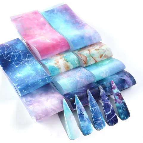 Stickers Transfert Ongles Laser Ciel Étoilé Marbre Galaxie Nébuleuse Décalcomanies Art Ongles Pour Décoration Manucure DIY Designs Multi Styles