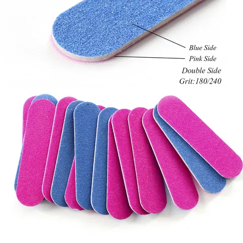 Professional Mini Nail Files Sandpaper Wood Double Sided Grit For Manicure Pedicure Portable Disposable Nail Buffers Mixed Colors Beauty Tools