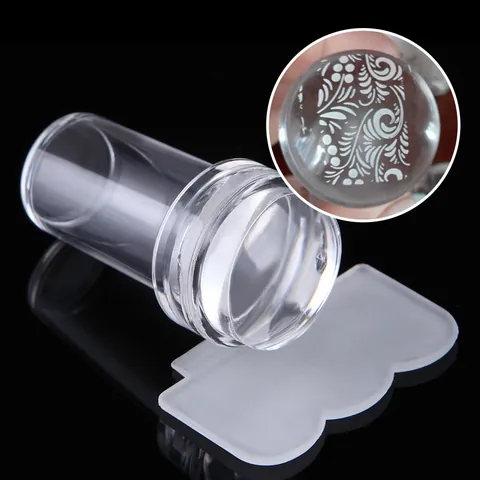 Ensemble Tampon d'Art Ongulaire en Silicone Clair Et Grattoir Outil de Manucure Française DIY Transfert d'Impression d'Ongles