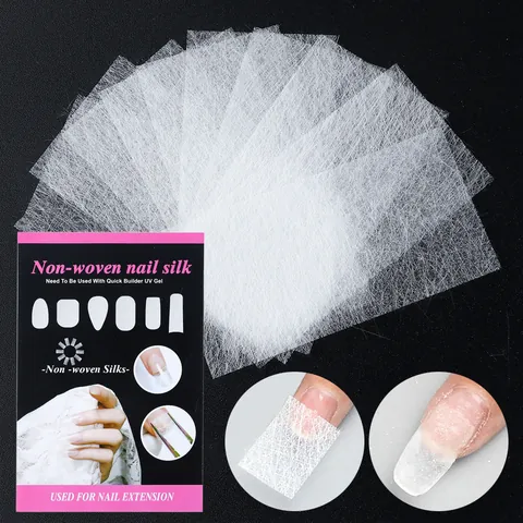 Feuilles de Fibre de Soie d'Extension d'Ongles Professionnelles pour Femmes Blanc Translucide Maille Outil de Manucure Réparation d'Ongles