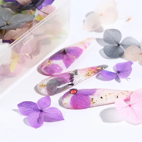 Decorazioni per Nail Art con Fiori Secchi Naturali Petali di Ortensia Conservati Multicolore per Manicure Fai da Te Stile Giapponese Forniture per Bellezza Donna