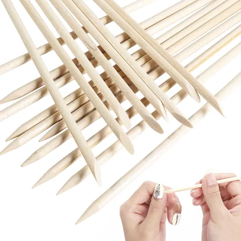 Orange Wood Sticks For Nail Art Cuticle Pusher Manicure Cleaning Dead Skin Remover Tool Double Sided Beauty Tool