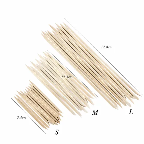 Orange Wood Sticks For Nail Art Cuticle Pusher Manicure Cleaning Dead Skin Remover Tool Double Sided Beauty Tool