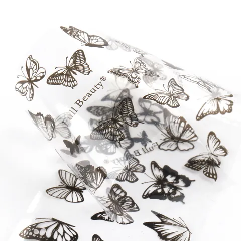 Schmetterling Nagelkunst Transferfolie Aufkleber Bunt Spitze Blumen Design Holografisch Maniküre DIY Dekoration Für Damen Nägel