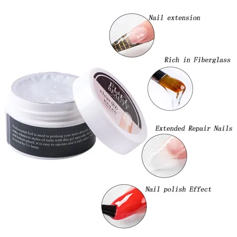 Professional Fiberglass Nail Extension Gel UV LED Soak Off Fiber Gel For Manicure Repair Strengthening Nail Art Tool