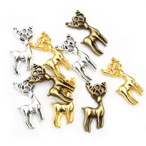 Alloy Elk Deer Pendants DIY Jewelry Making Accessories For Necklaces Bracelets Vintage Gold Silver Bronze Animal Charms Gift