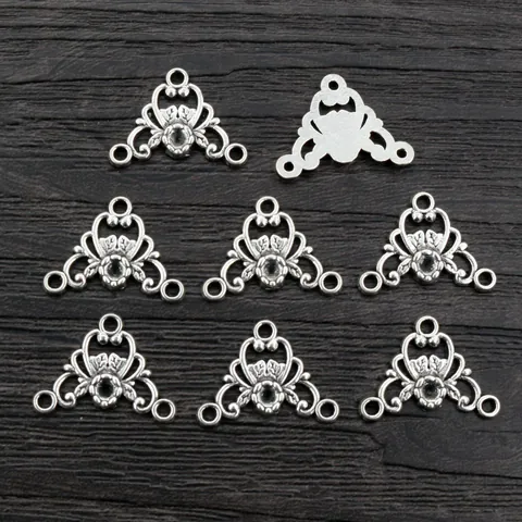 Connecteurs de Bijoux en Alliage Antique Fleur Triangle Breloques Filigranes Multi-Trous pour Création de Colliers et Bracelets DIY