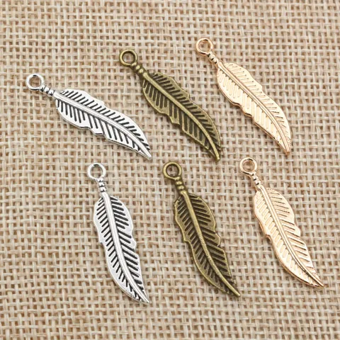 Zinc Alloy Feather Wing Charms For DIY Jewelry Making Necklace Bracelet Antique Metal Pendants Crafting Accessories Accessory Only