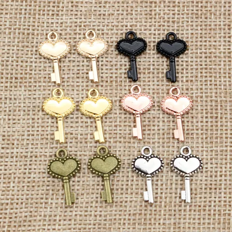 Vintage Heart Key Charms Zinc Alloy Pendants For DIY Jewelry Making Necklaces Bracelets Earring Findings Jewelry Accessories Craft Supplies