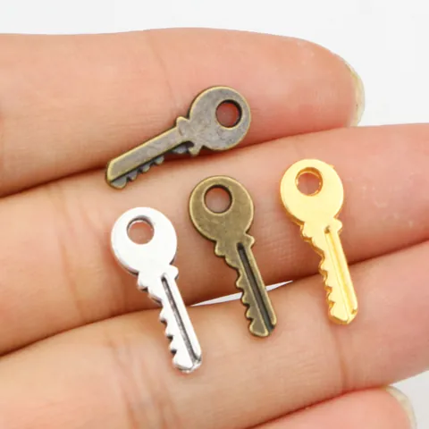 Alloy Retro Key Shape Charms For DIY Jewelry Making Accessories Necklace Bracelet Pendant Small Metal Key Handcraft Supplies