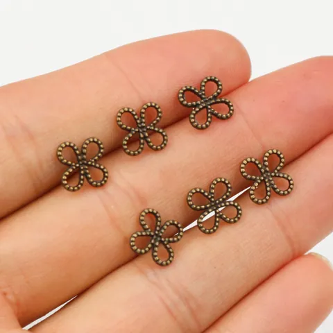 Antique Bronze Alloy Mini Clover Charms For DIY Jewelry Making Four Leaf Flower Pendants For Necklace Bracelet Accessories