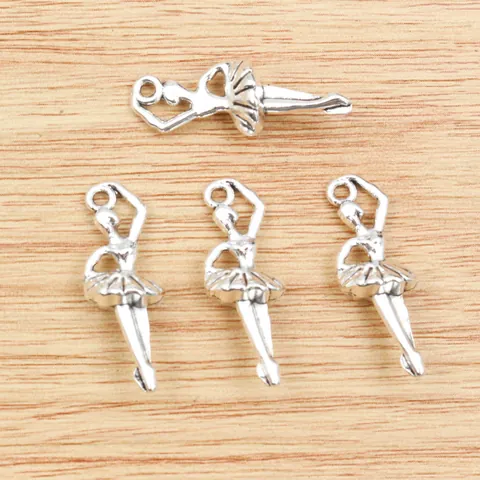 Antique Silver Zinc Alloy Ballet Dancer Pendant Charm For DIY Necklace Bracelet Jewelry Making Handicraft Accessories