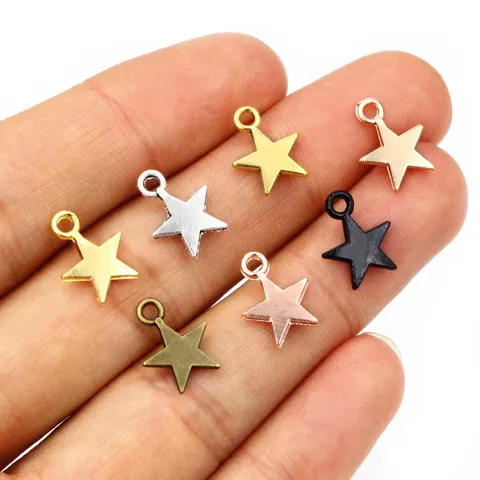 Alloy Mini Star Charms Pentagram Pendants For DIY Jewelry Making Necklaces Bracelets Vintage Style Multiple Colors