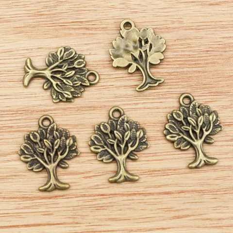 Vintage Zinc Alloy Tree Of Life Charms For Jewelry Making DIY Necklace Bracelet Antique Bronze Silver Pendant Accessories