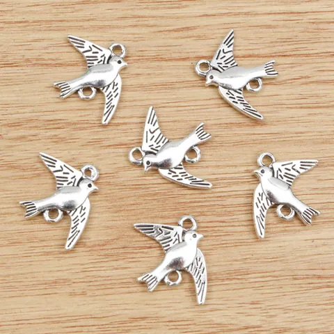 Swallow Bird Pendant Charms Zinc Alloy DIY Jewelry Making Accessories For Necklace Bracelet Antique Silver Bronze Vintage Findings