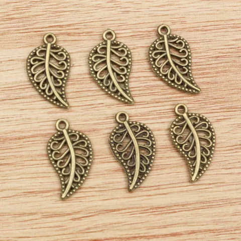 Vintage Alloy Hollow Leaf Pendant Only For DIY Jewelry Making Accessories Antique Gold Silver Bronze Botanical Charm Pendants