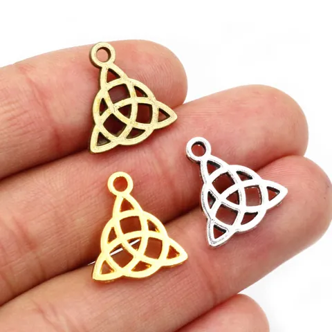 Zinc Alloy Celtic Knot Triquetra Triangle Pendant Charms For DIY Necklace Bracelet Making Antique Silver Bronze Gold Jewelry Findings