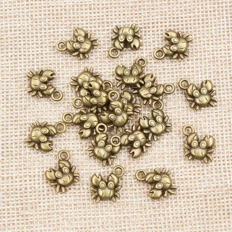 Alloy Small Crab Charms DIY Jewelry Making Accessories Antique Silver Bronze Crab Pendants For Necklace Bracelet Handmade Findings