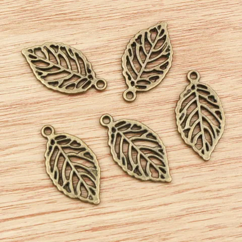 Antique Zinc Alloy Hollow Out Leaf Pendant Charms For DIY Necklace Bracelet Making Retro Jewelry Craft Accessories