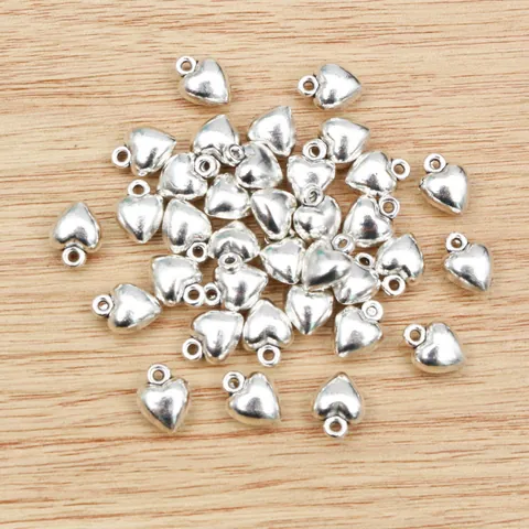 3D Heart Shaped Pendants Zinc Alloy DIY Jewelry Accessories Antique Silver Bronze Charms For Necklace Bracelet Making