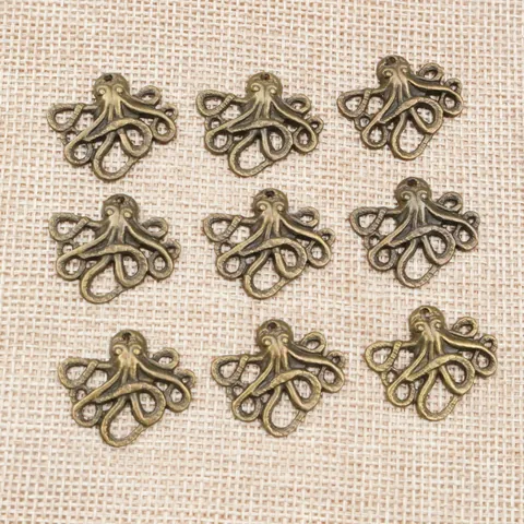 Vintage Zinc Alloy Octopus Sneaker Shape Pendants For DIY Necklace Bracelet Making Craft Jewelry Accessories Pendant Only