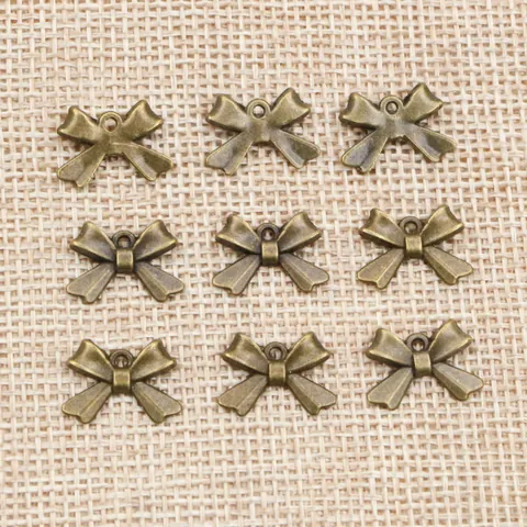 Pendentifs Nœud en Alliage de Zinc Vintage pour Création de Bijoux DIY Breloques pour Collier Bracelet Boucles d'Oreilles Argent Bronze