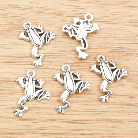 Zinc Alloy Frog Toad Charm Pendant Antique Silver Finish DIY Jewelry Making Accessory For Necklace Bracelet Women Vintage Style