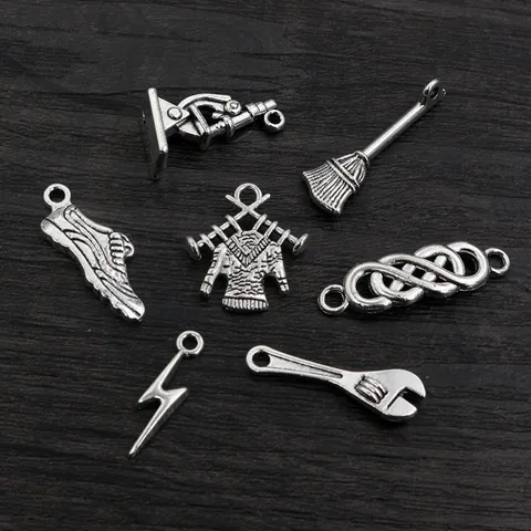 Antique Silver Zinc Alloy Charms Pendants For Jewelry Making DIY Handbags Bracelets Necklaces Tool Science Life Style Craft Supply