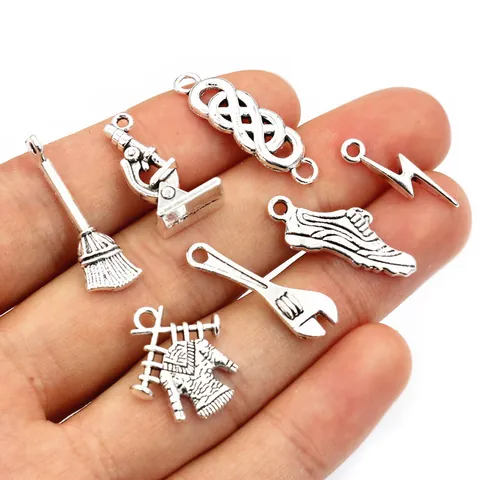 Antique Silver Zinc Alloy Charms Pendants For Jewelry Making DIY Handbags Bracelets Necklaces Tool Science Life Style Craft Supply