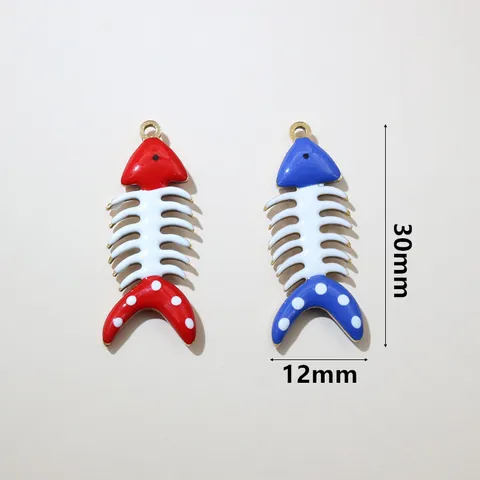 Ciondolo Lisca di Pesce in Smalto Acciaio Inossidabile Placcato Oro DIY Gioielli Accessori per Collana Donna